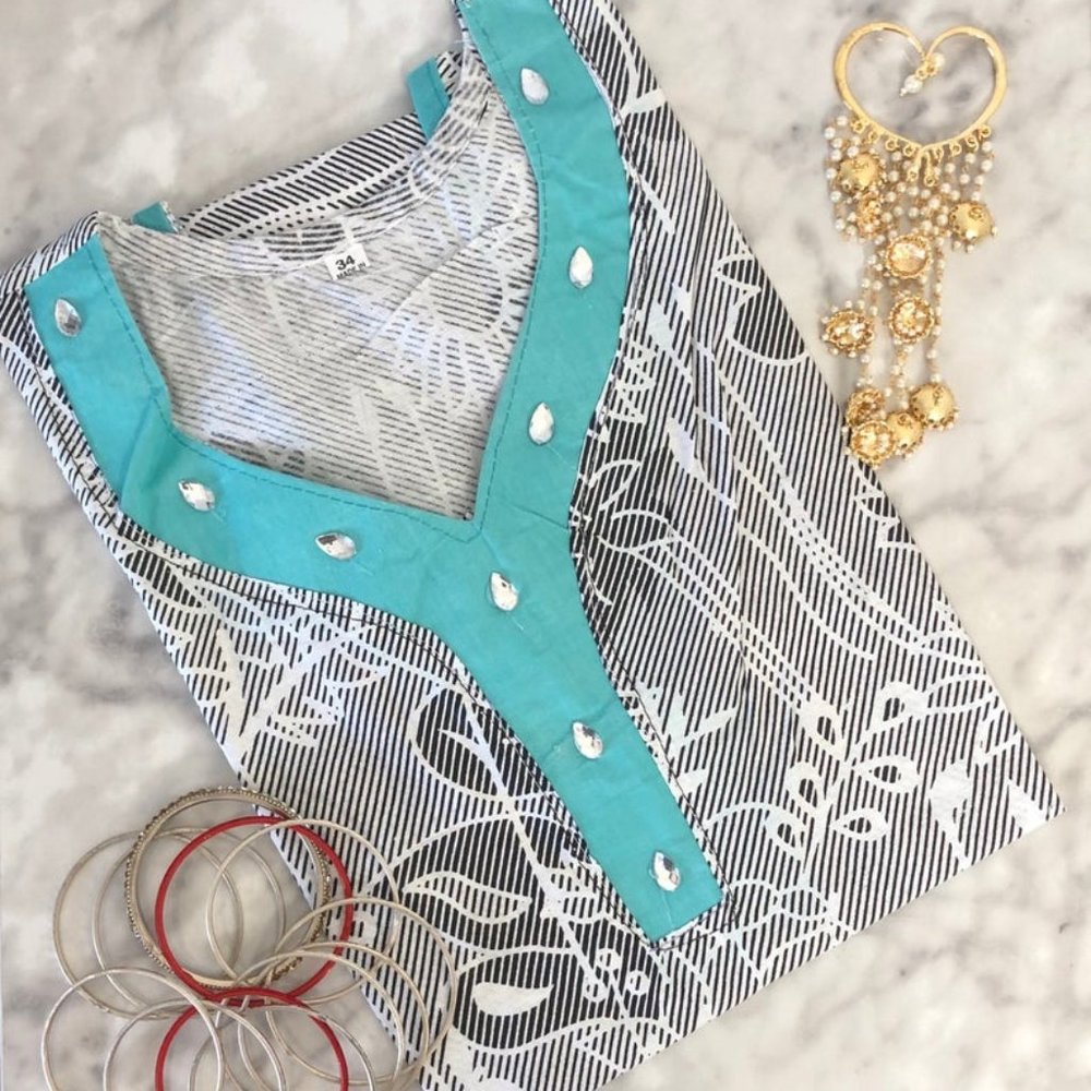 Floral Printed Kurta Tunic Top